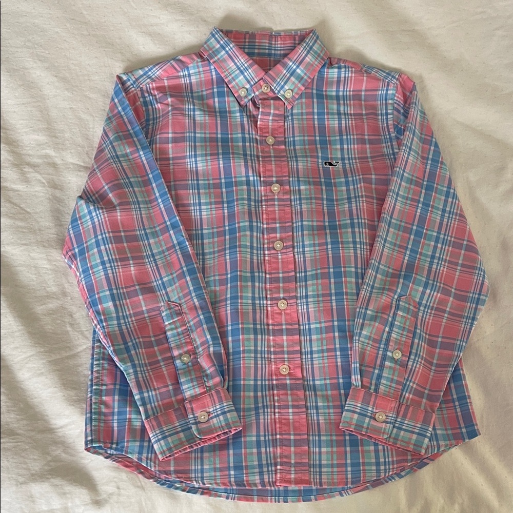Vineyard Vines Classic Pink and Blue Check Shirt